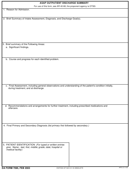 DA Form 7095 form preview
