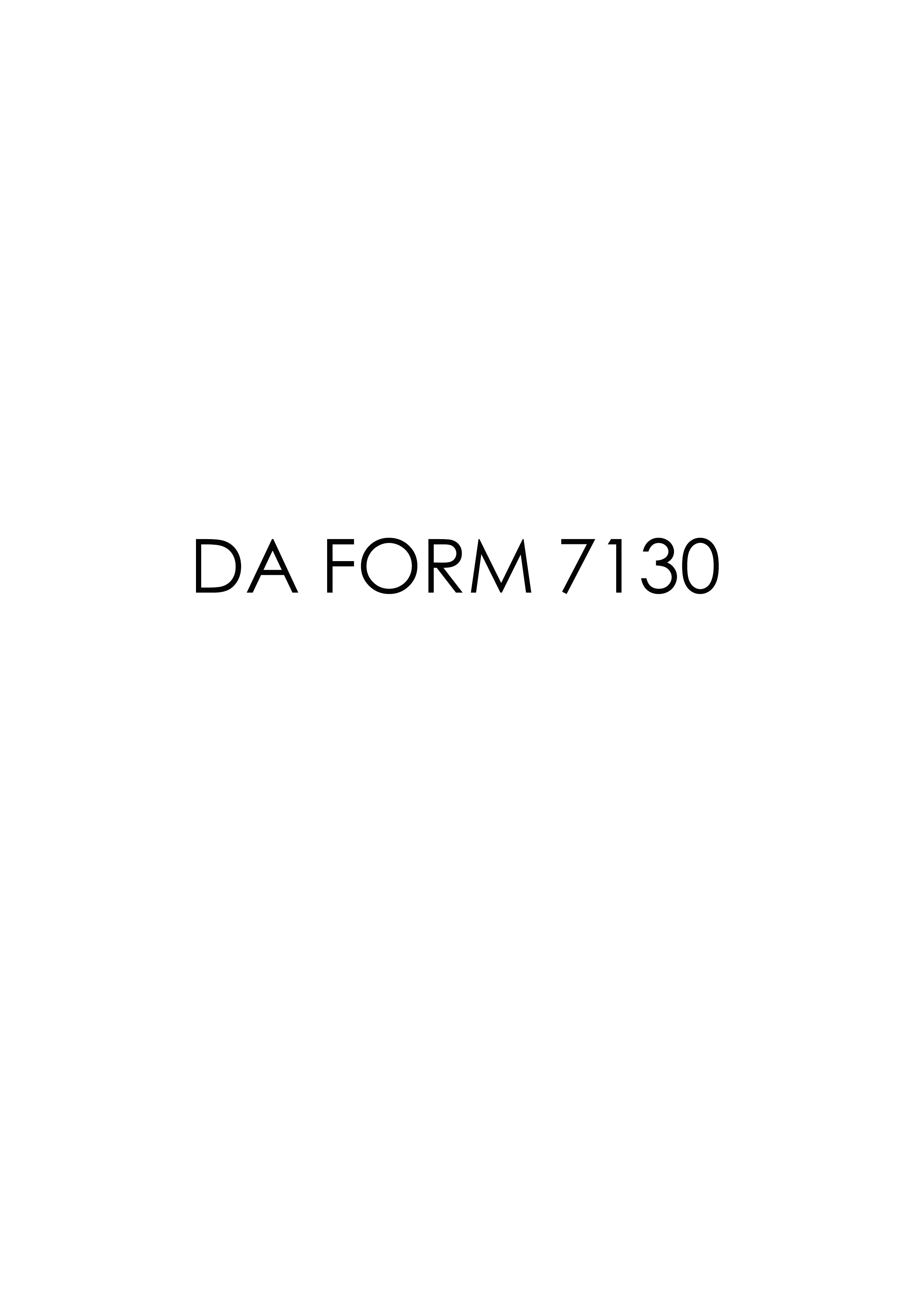 DA Form 7130 form preview