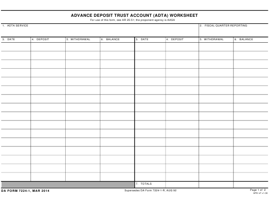 DA Form 7224-1 form preview