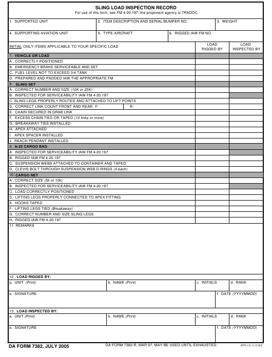 DA Form 7382 form preview