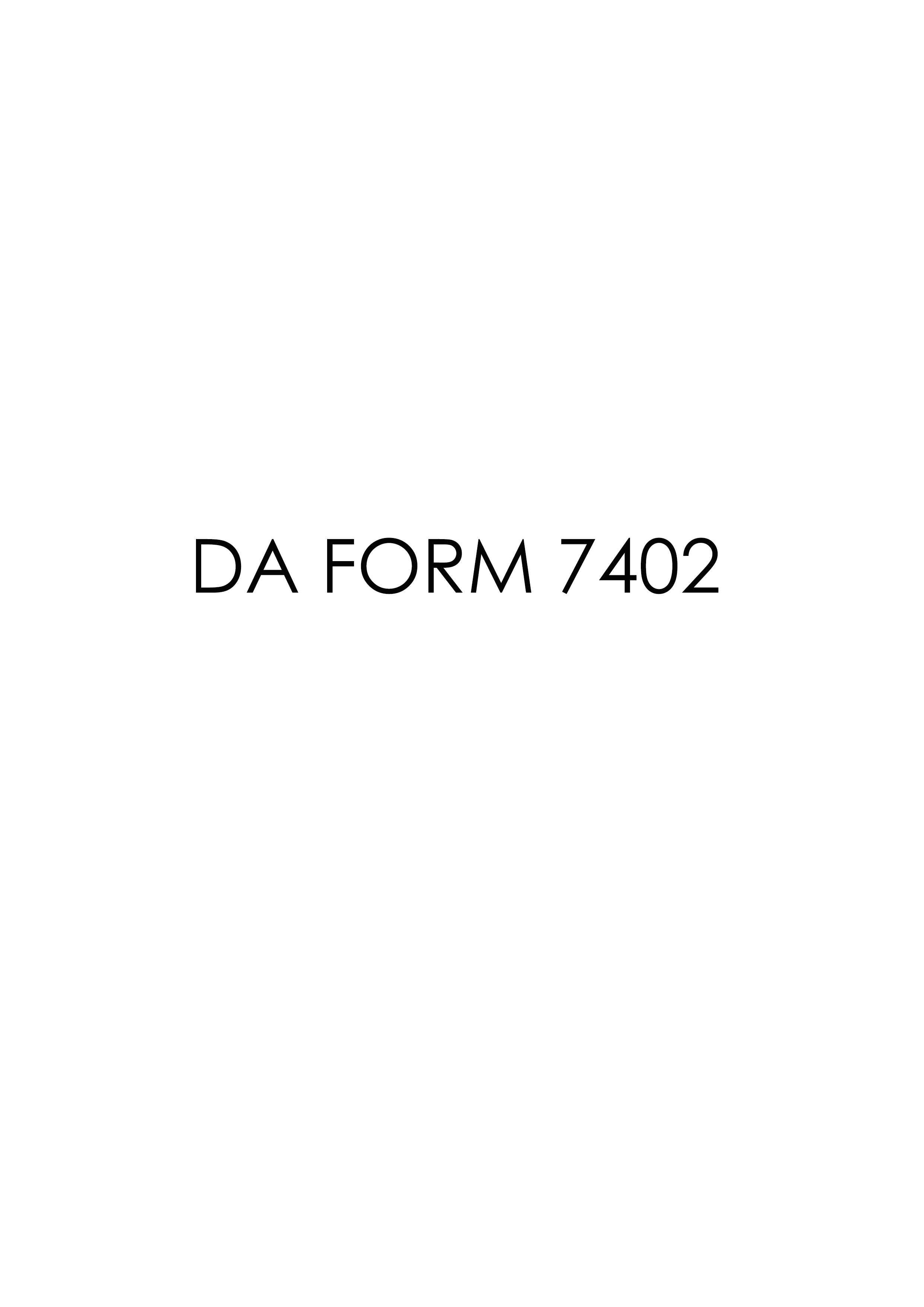DA Form 7402 form preview