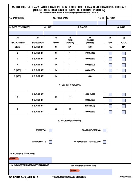DA Form 7449 form preview