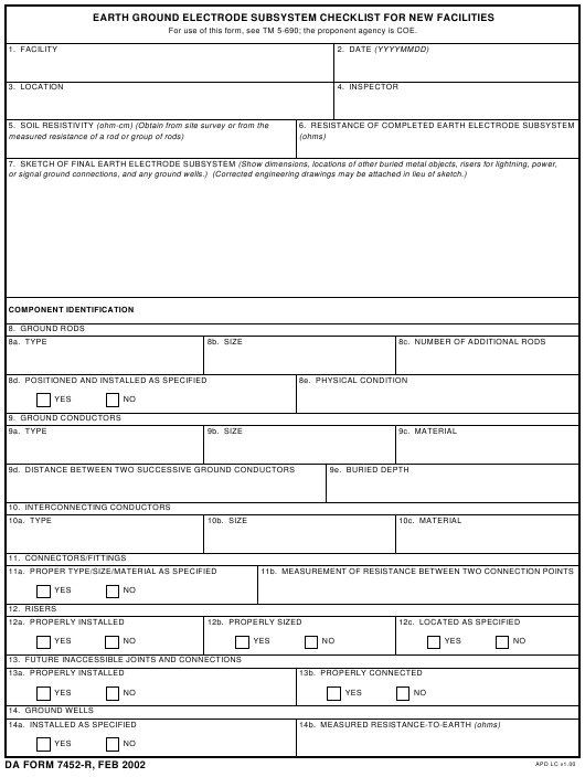 DA Form 7452-R form preview