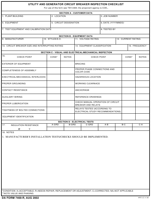DA Form 7469-R form preview