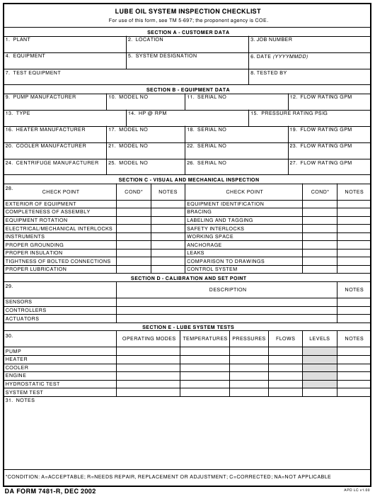 DA Form 7481-R form preview