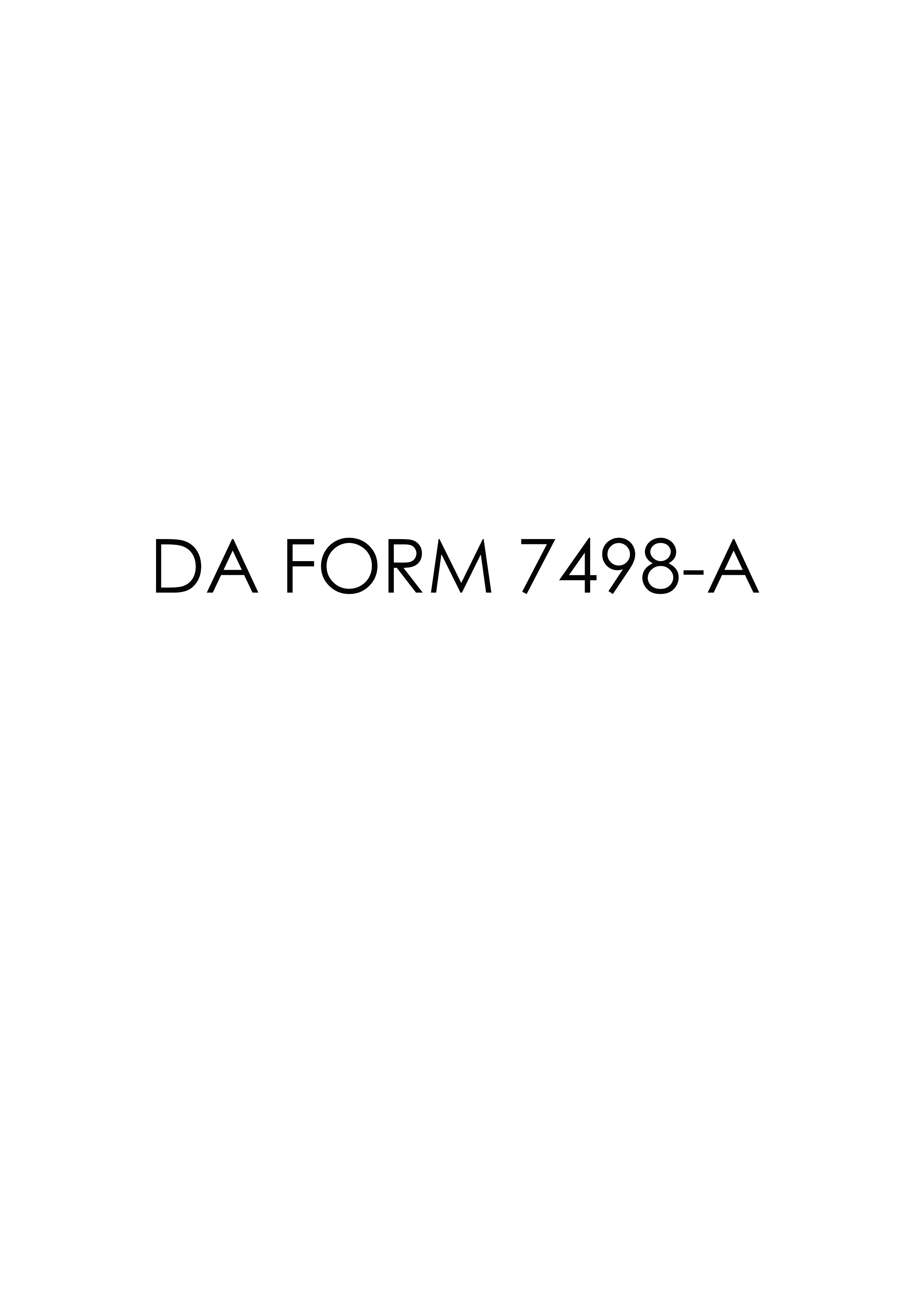 DA Form 7498-A form preview