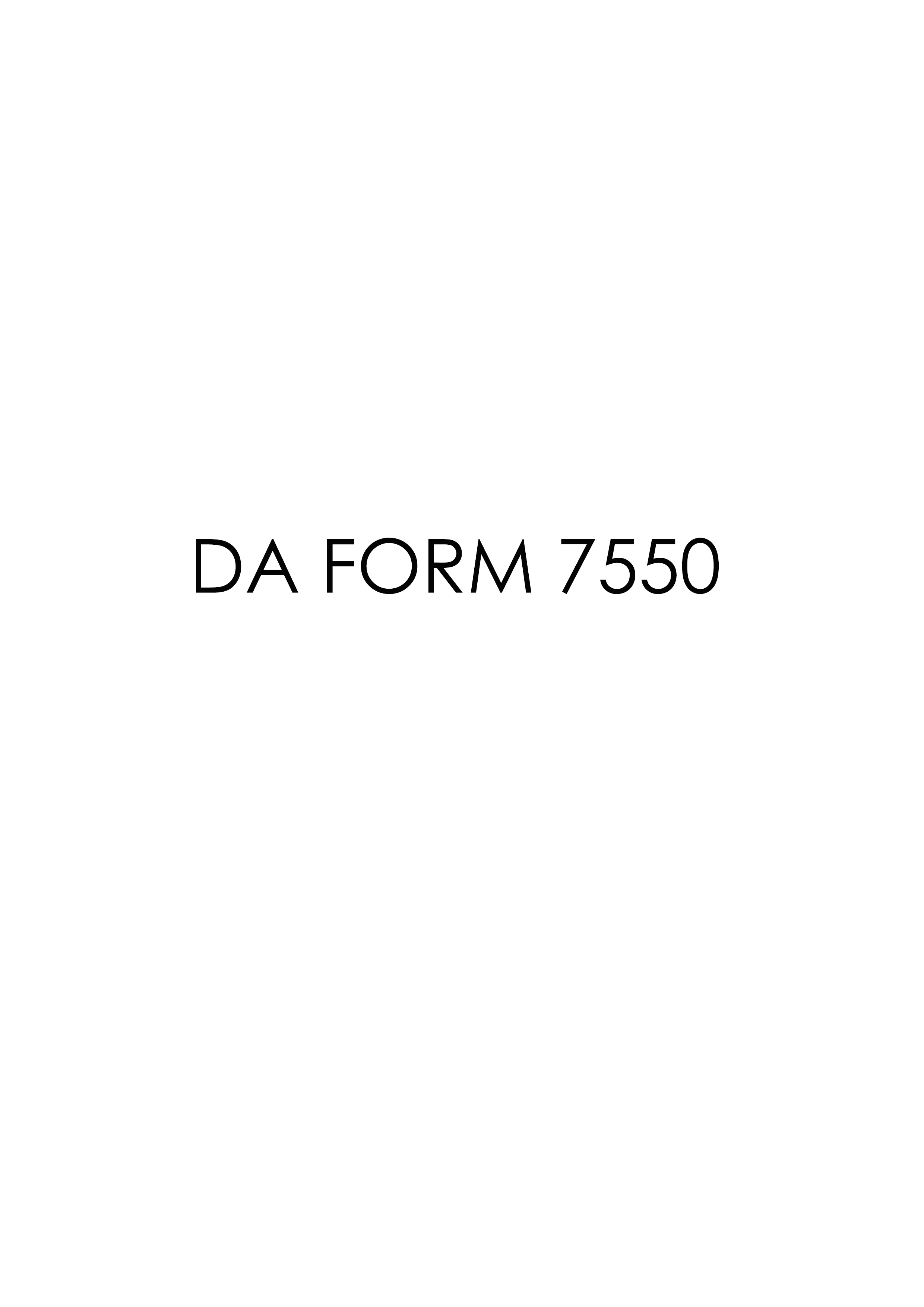 DA Form 7550 form preview