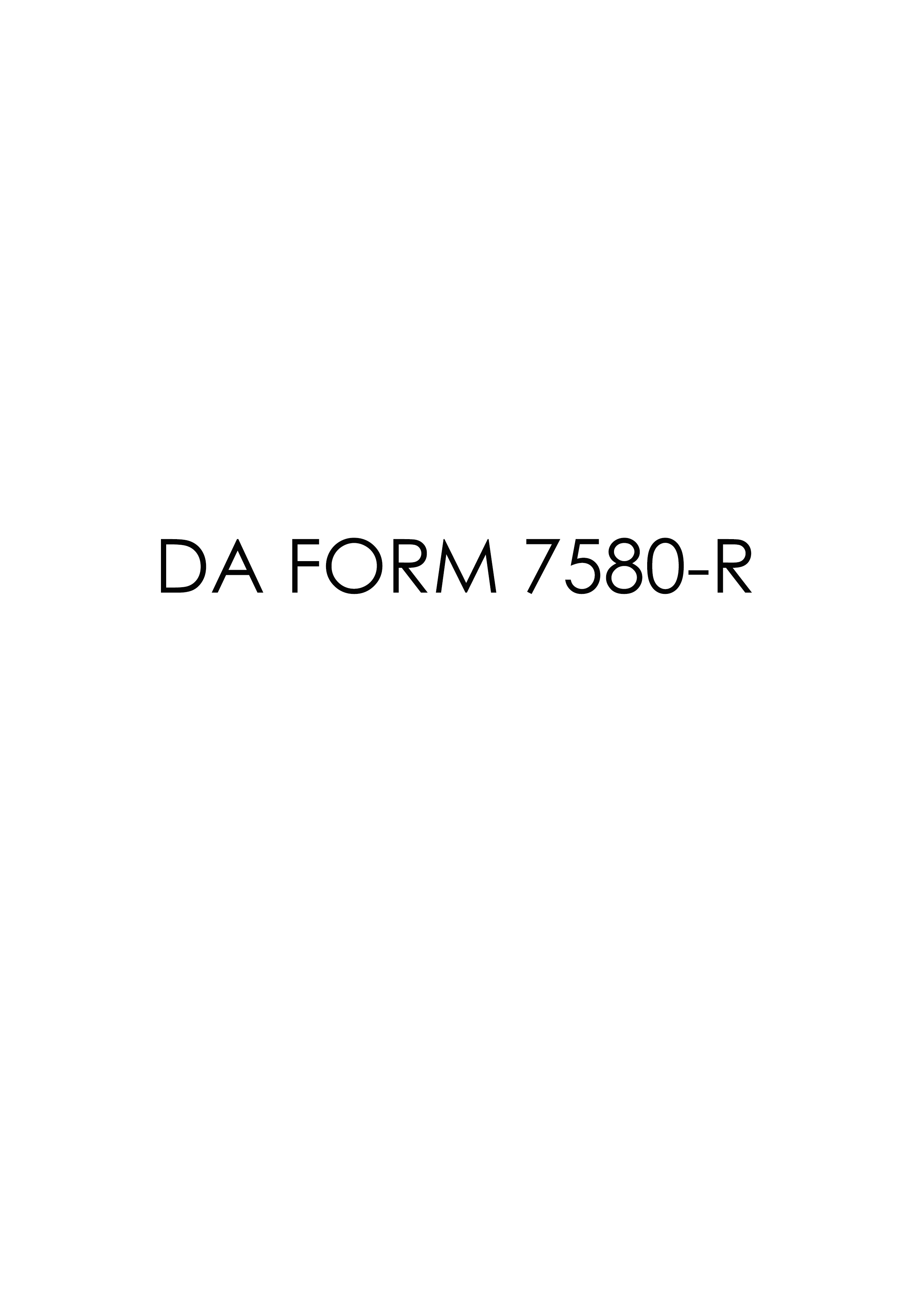 DA Form 7580-R form preview