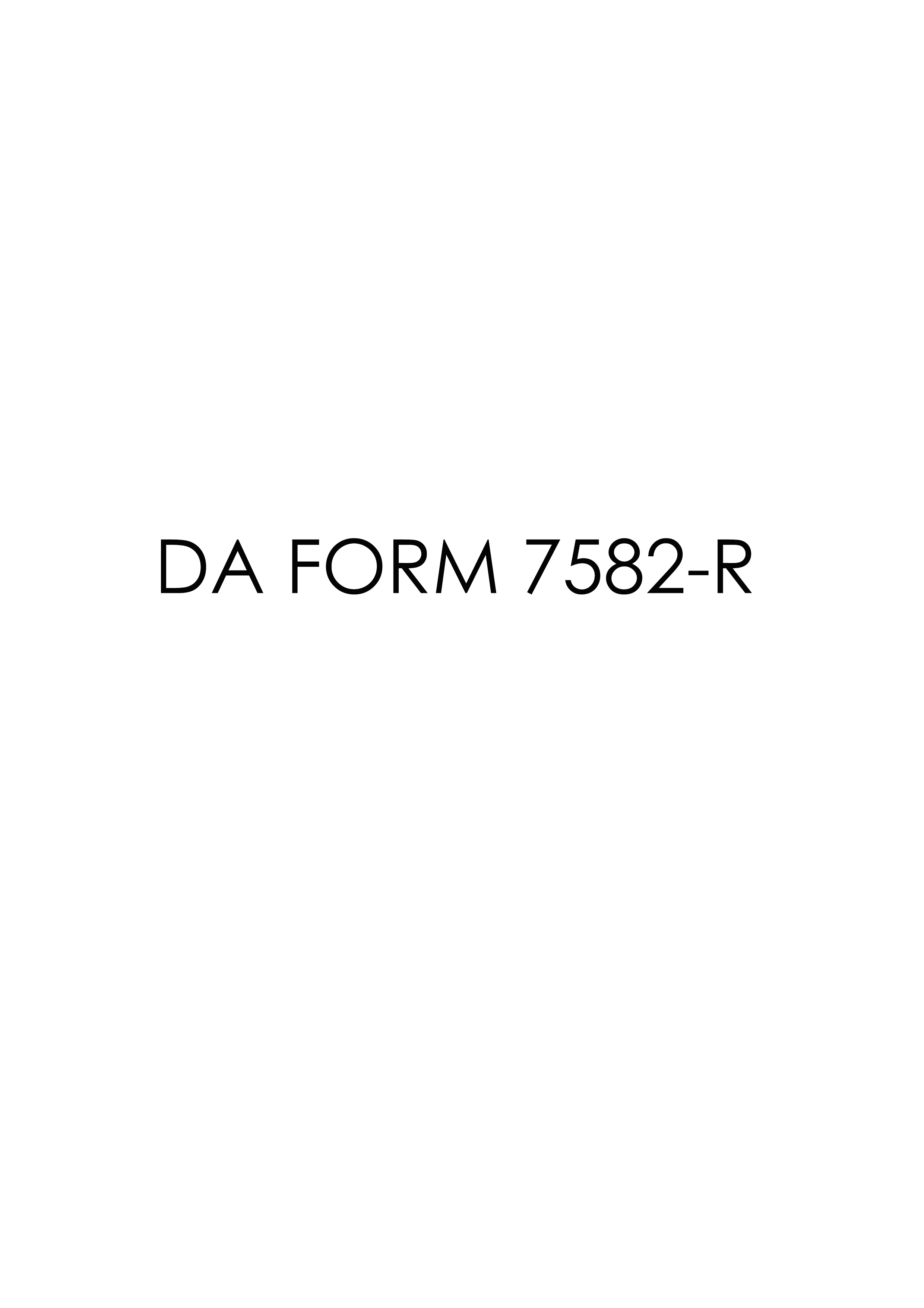 DA Form 7582-R form preview