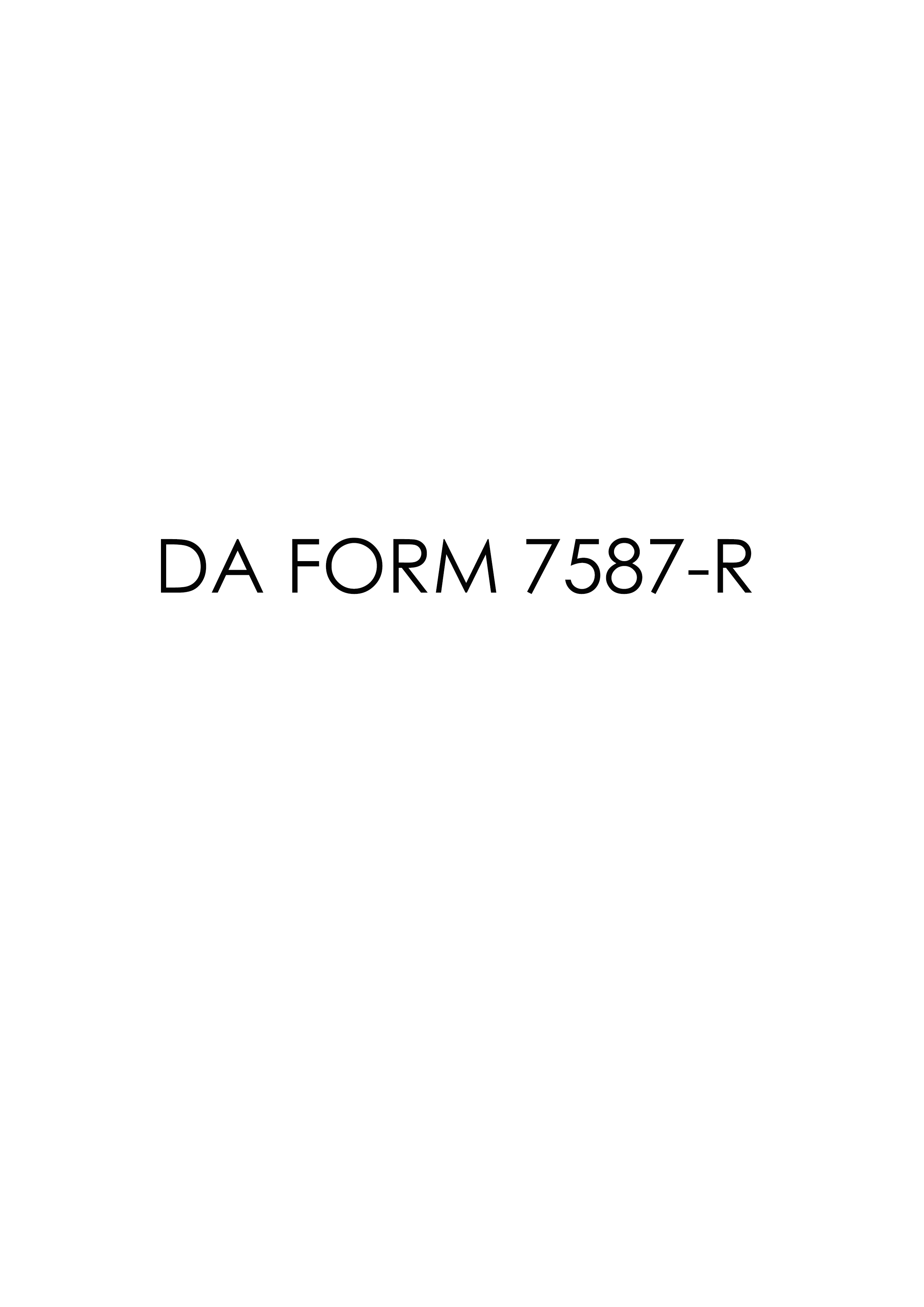 DA Form 7587-R form preview