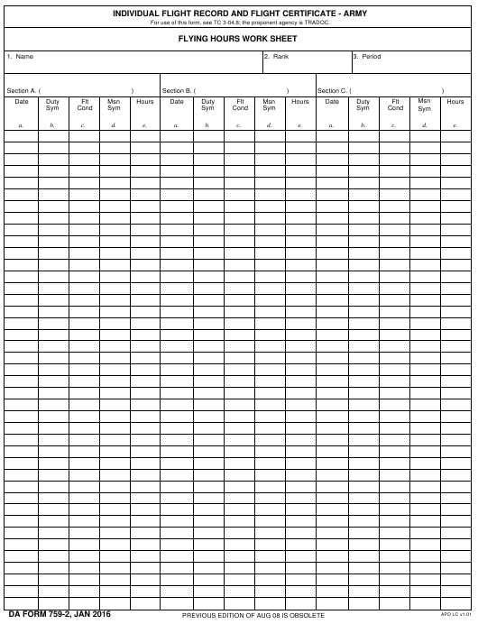 DA Form 759-2 form preview