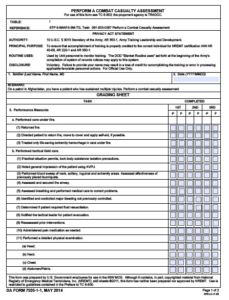 DA Form 7595-1-18 form preview