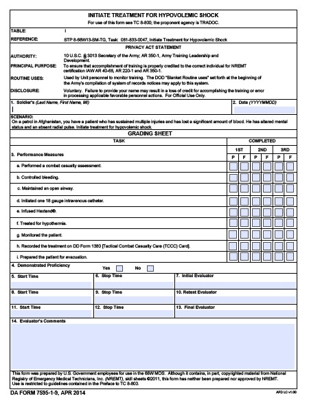 DA Form 7595-1-9 form preview