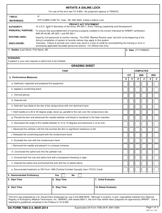 DA Form 7595-3-4 form preview