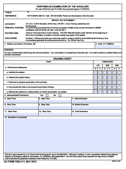 DA Form 7595-4-11 form preview