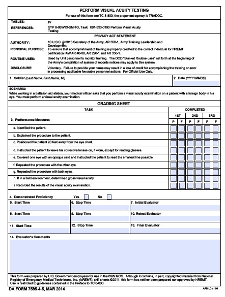 DA Form 7595-4-5 form preview