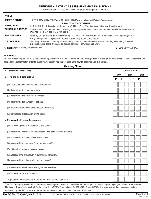 DA Form 7595-4-7 form preview