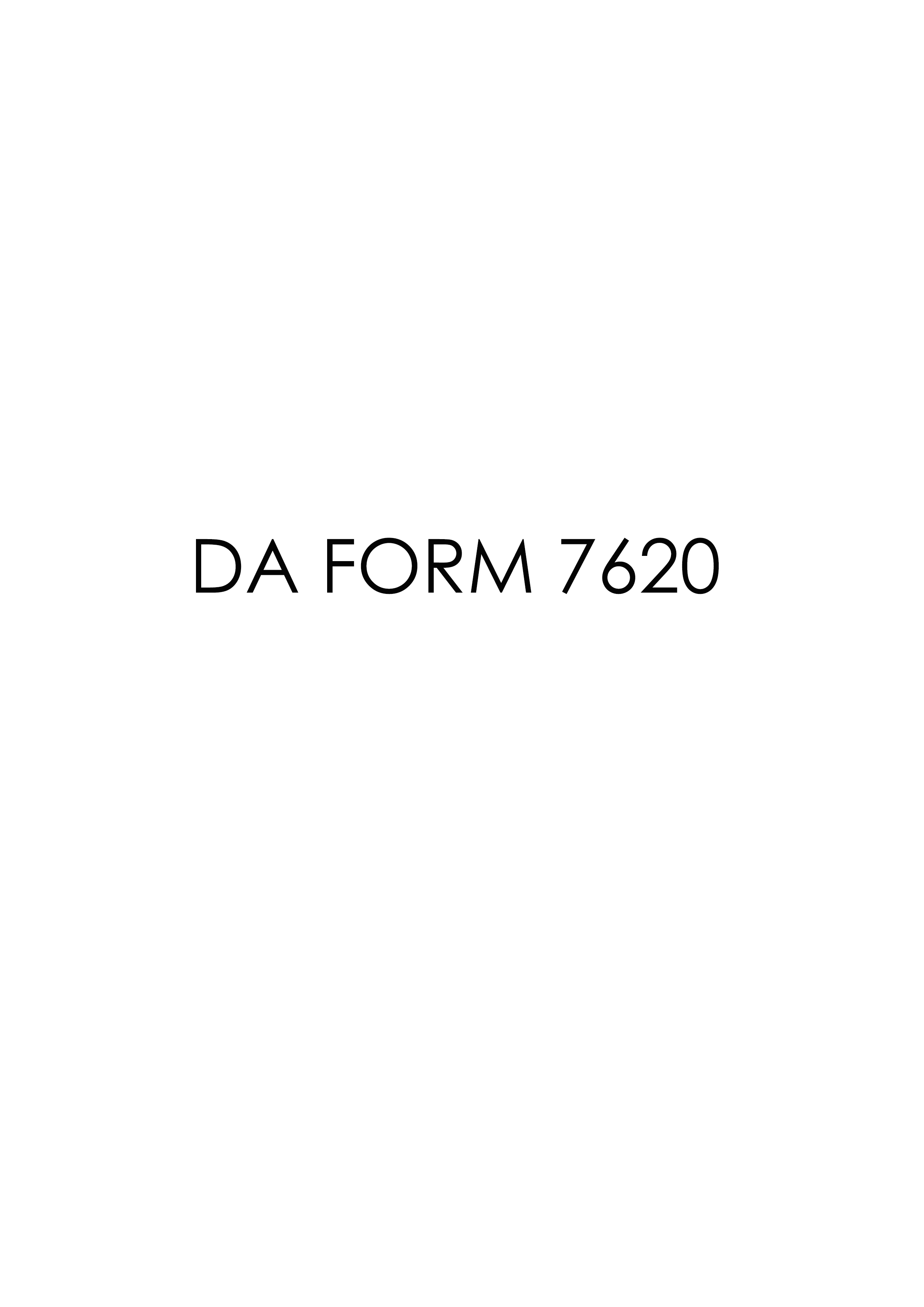 DA Form 7620 form preview