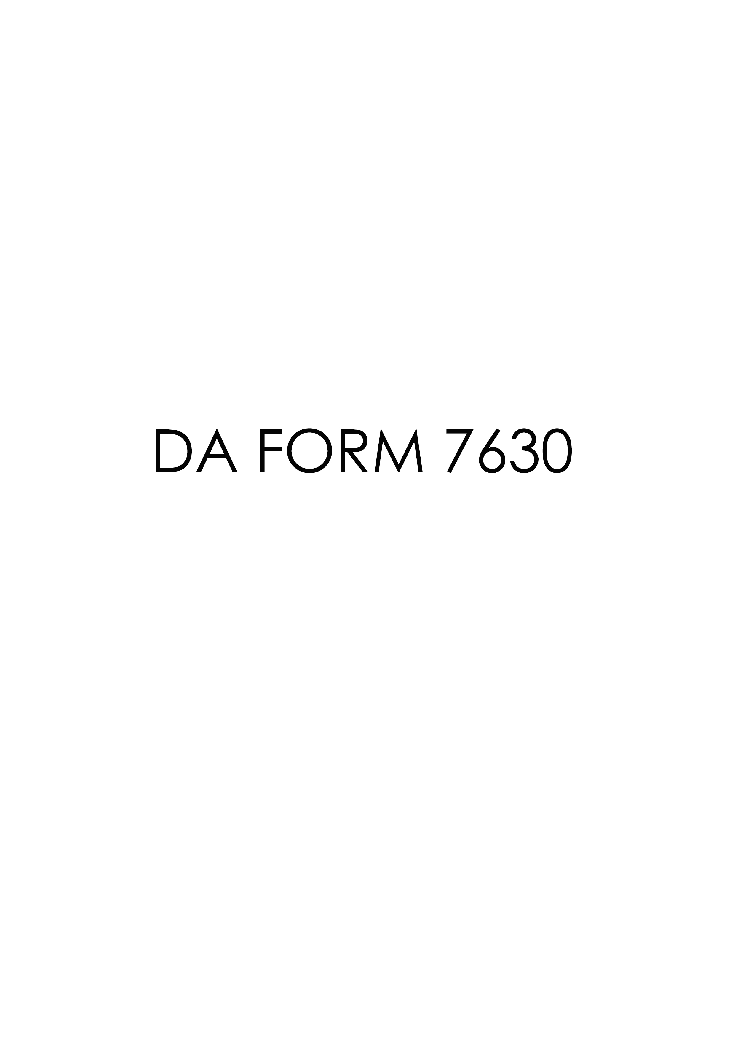 DA Form 7630 form preview