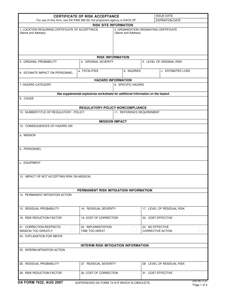 DA Form 7632 form preview