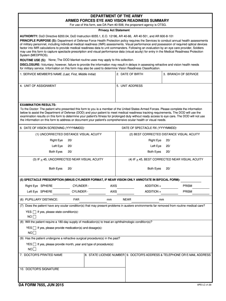 DA Form 7655 form preview