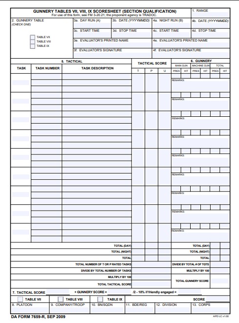 DA Form 7659-R form preview