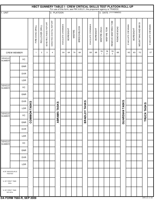 DA Form 7660-R form preview
