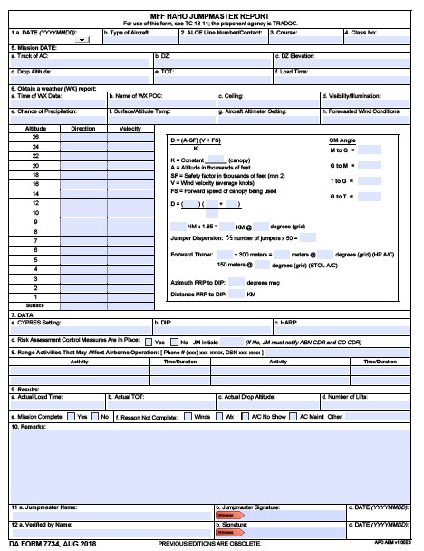 DA Form 7734 form preview