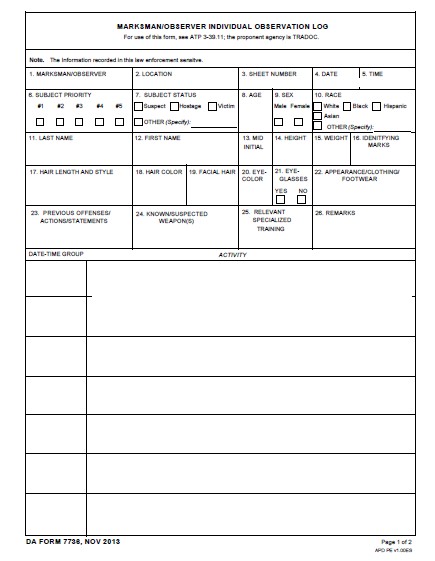 DA Form 7736 form preview
