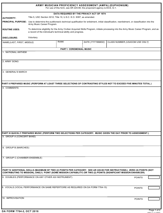 DA Form 7762-2 form preview