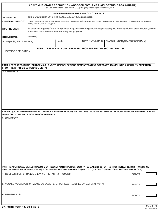 DA Form 7764-14 form preview