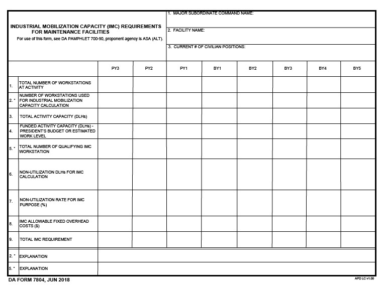 DA Form 7804 form preview
