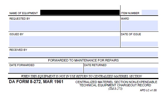 DA Form 8-272 form preview
