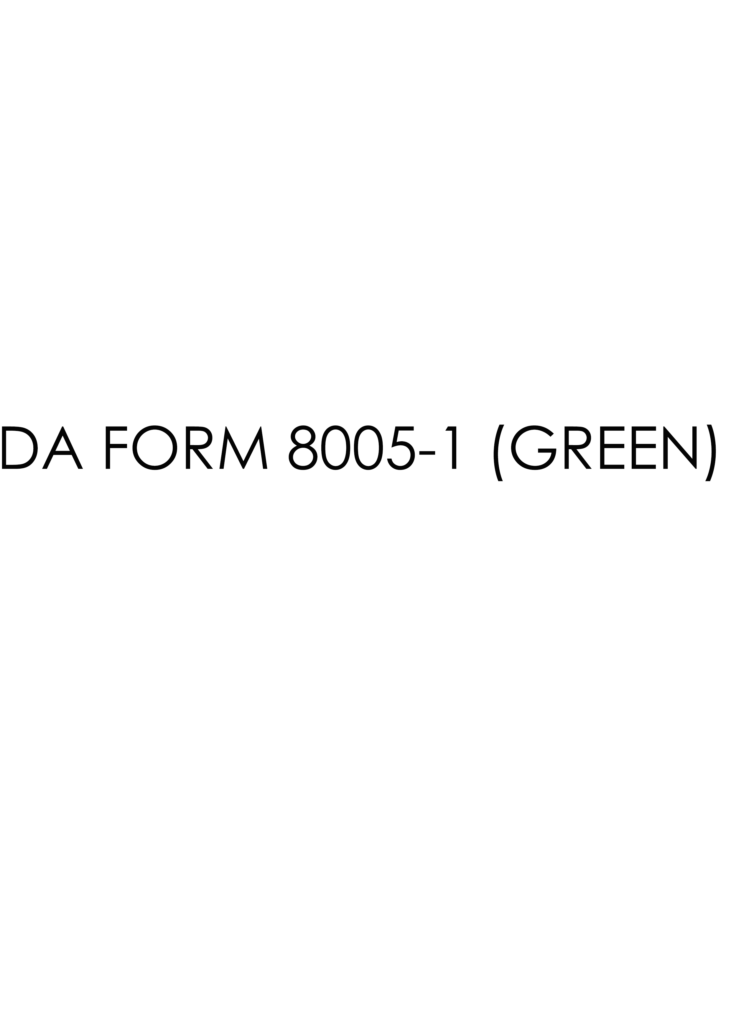 DA Form 8005-1-GREEN- form preview