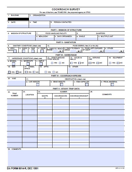 DA Form 8014-R form preview