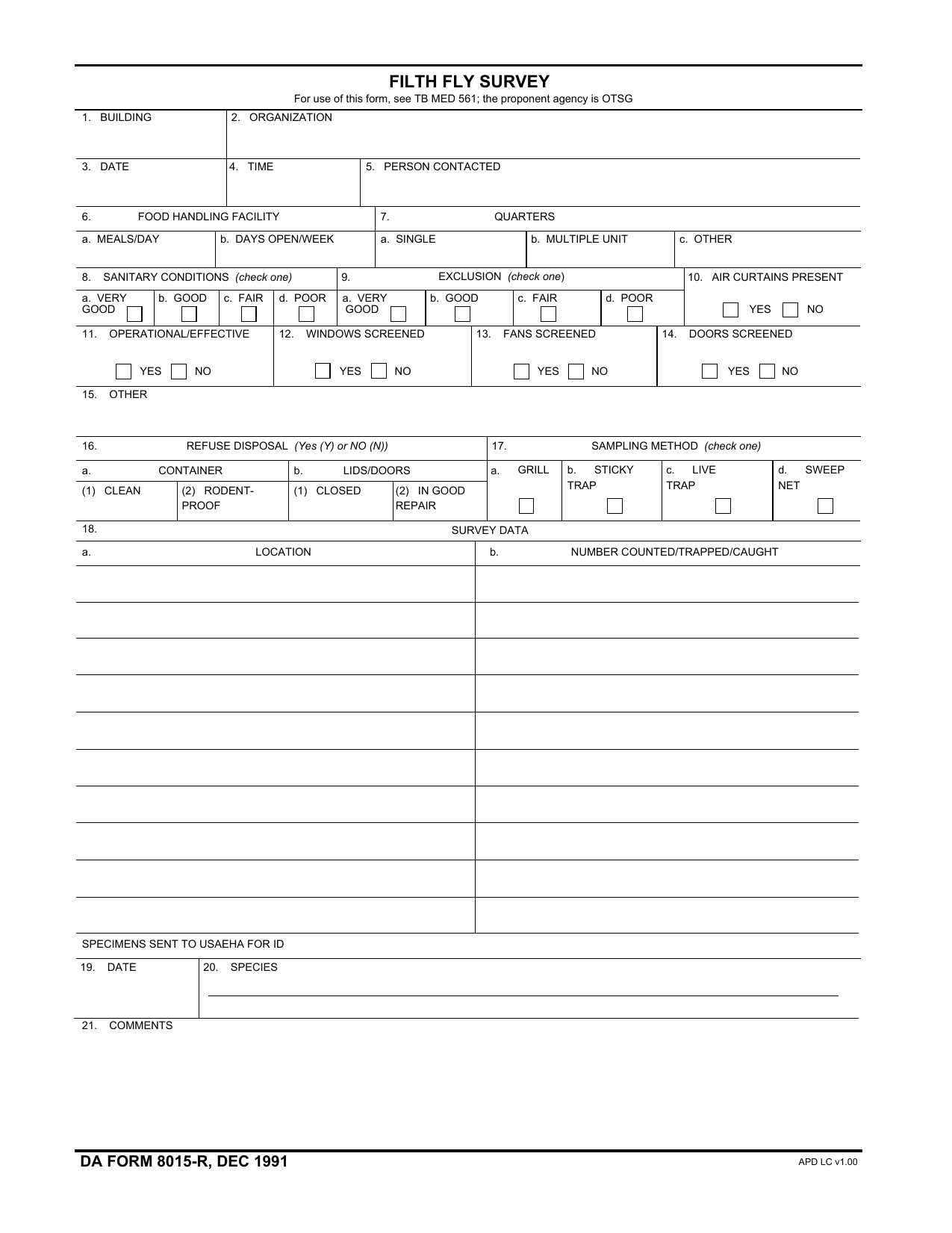 DA Form 8015-R form preview
