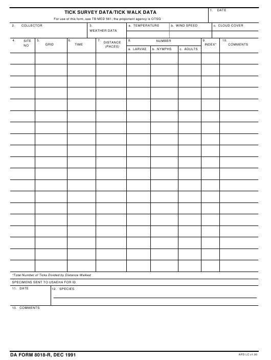 DA Form 8018-R form preview
