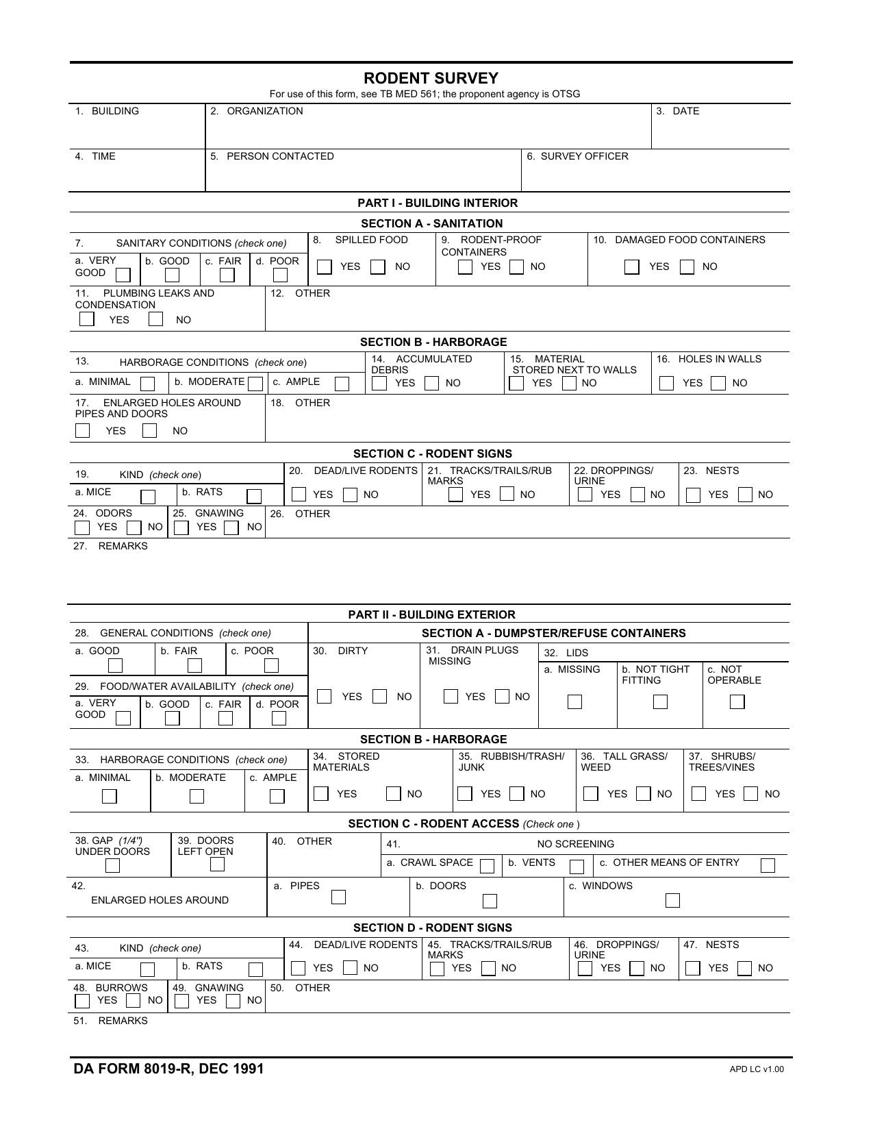 DA Form 8019-R form preview