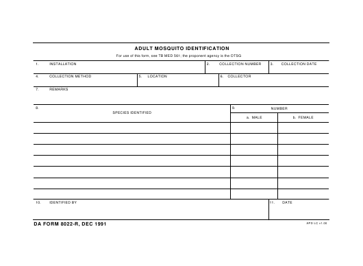 DA Form 8022-R form preview