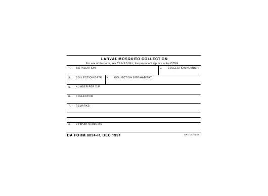 DA Form 8024-R form preview