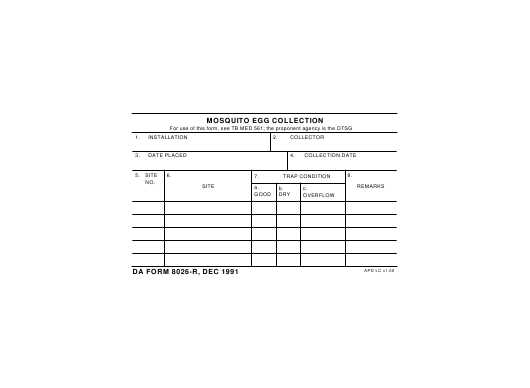 DA Form 8026-R form preview