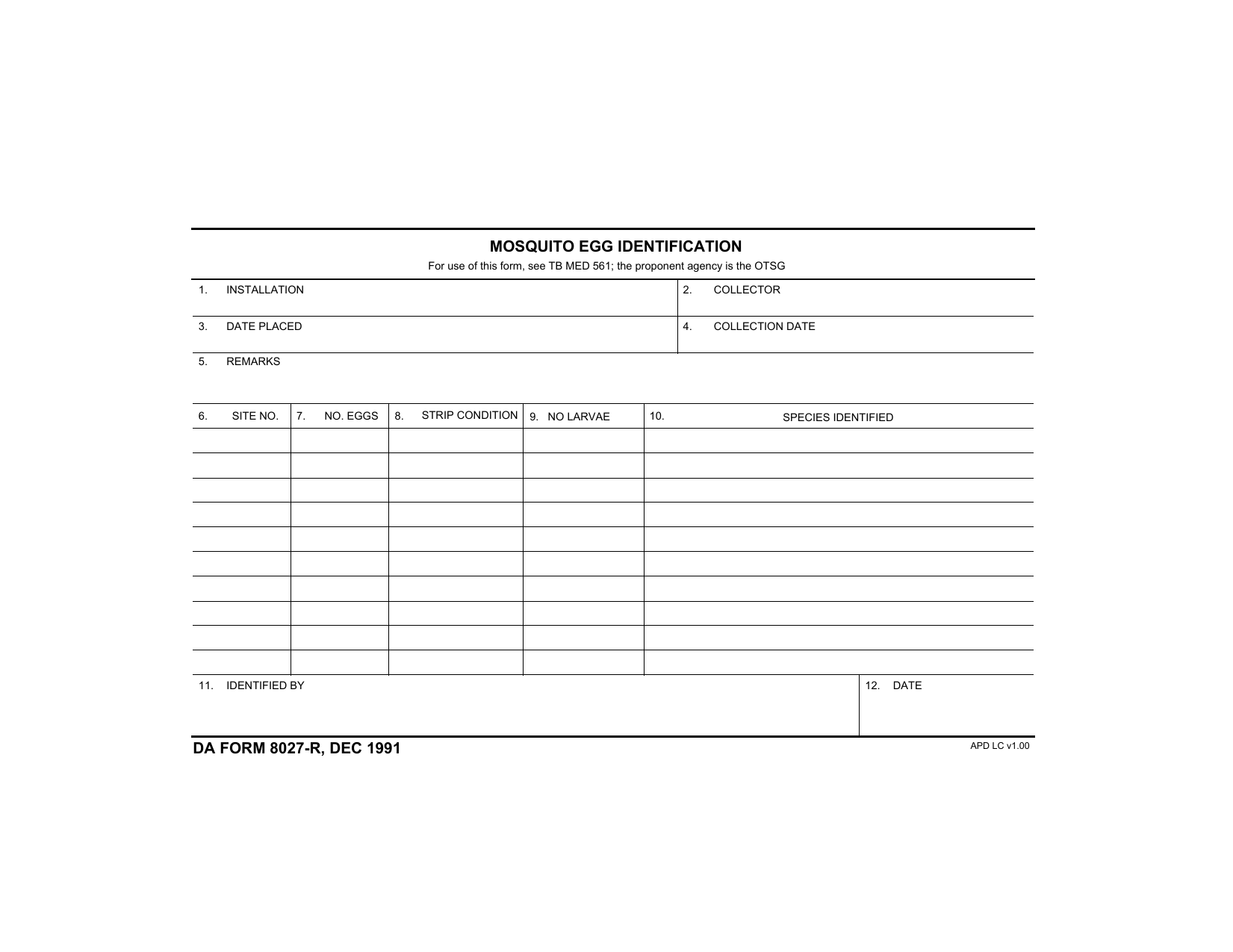 DA Form 8027-R form preview