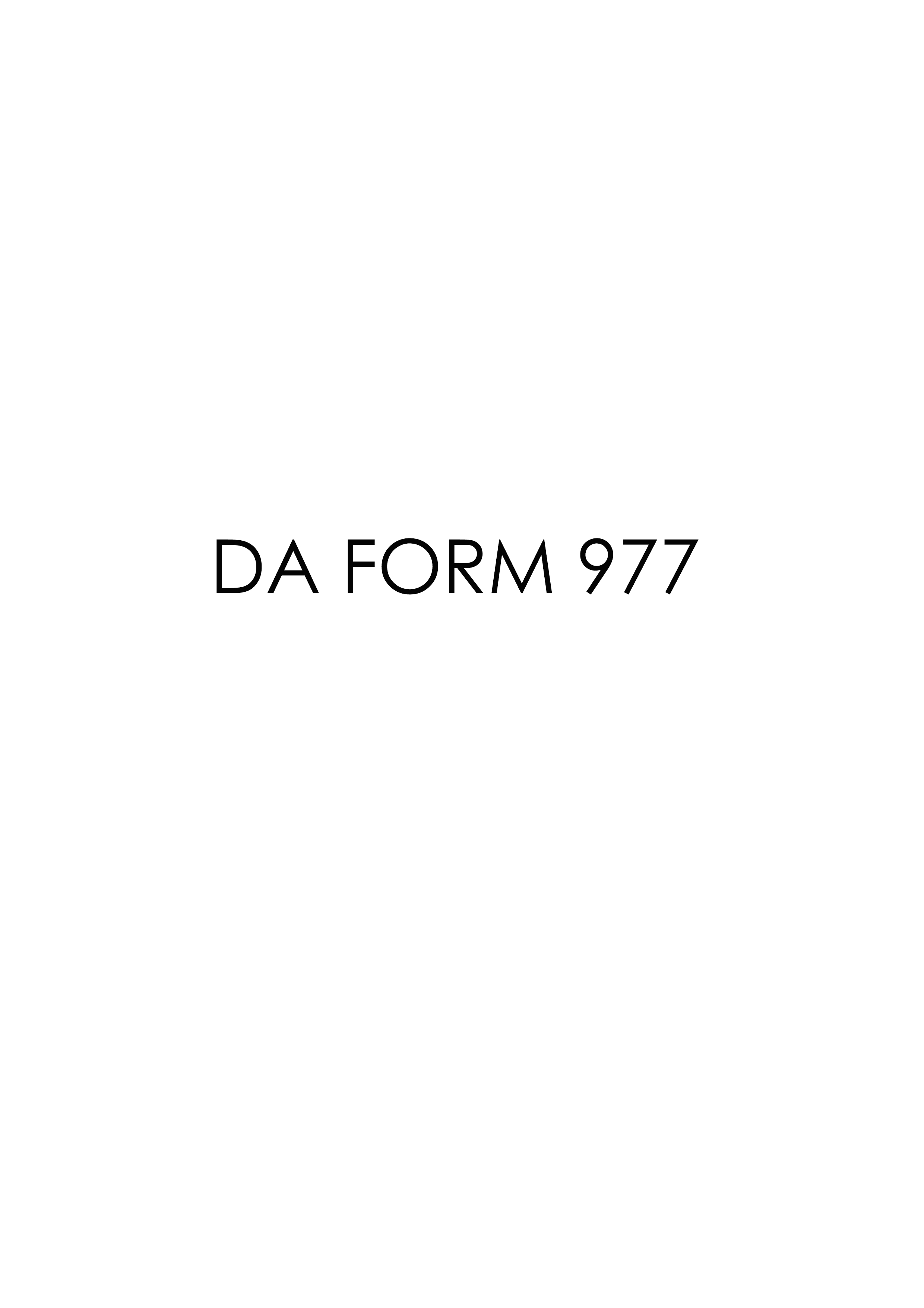 DA Form 977 form preview
