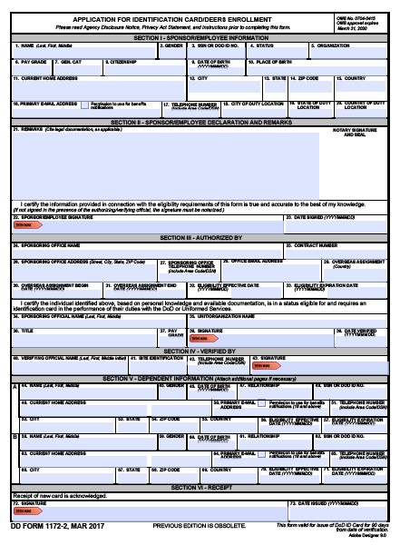DD Form 1172-2 form preview