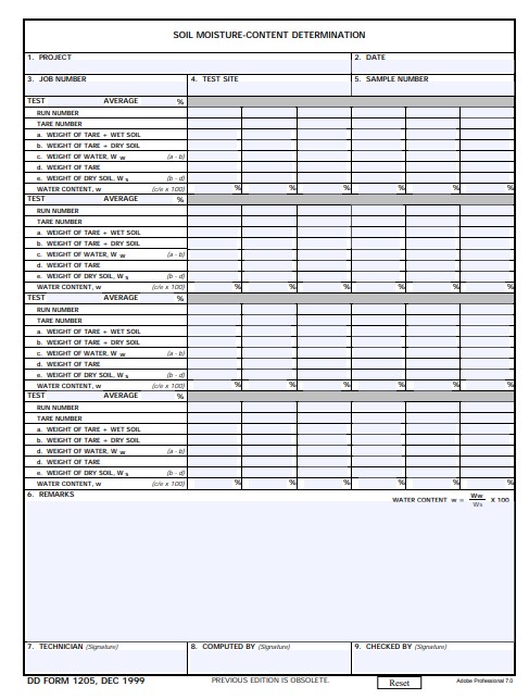 DD Form 1205 form preview