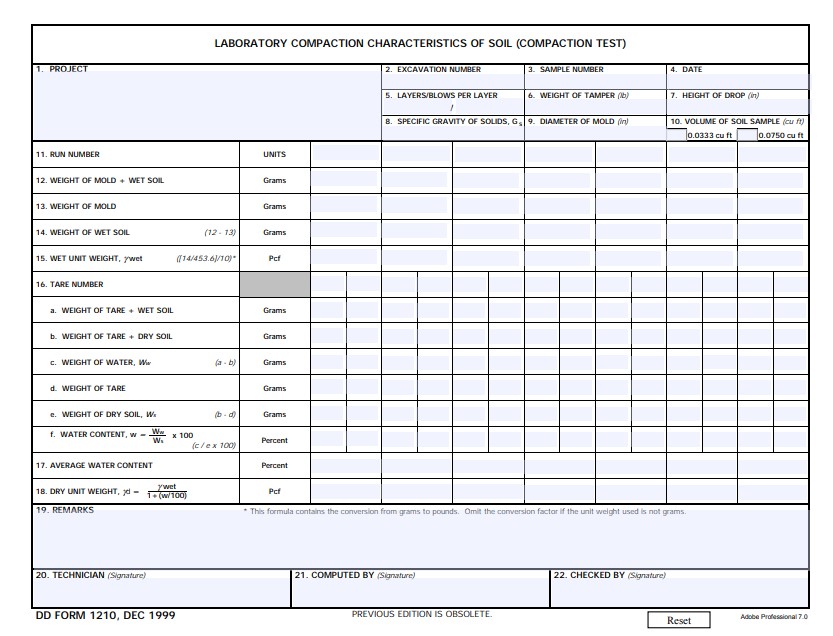 DD Form 1210 form preview