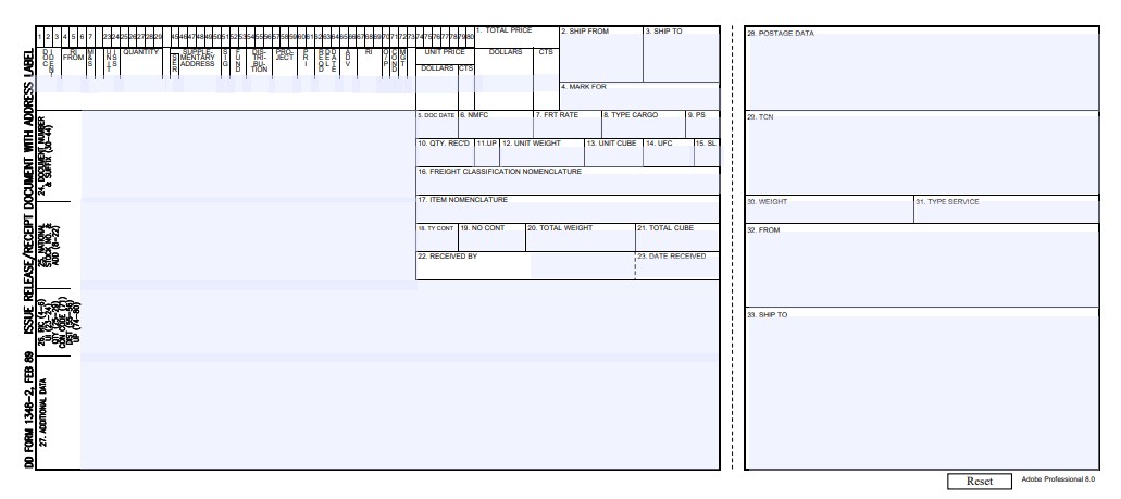 DD Form 1348-2 form preview