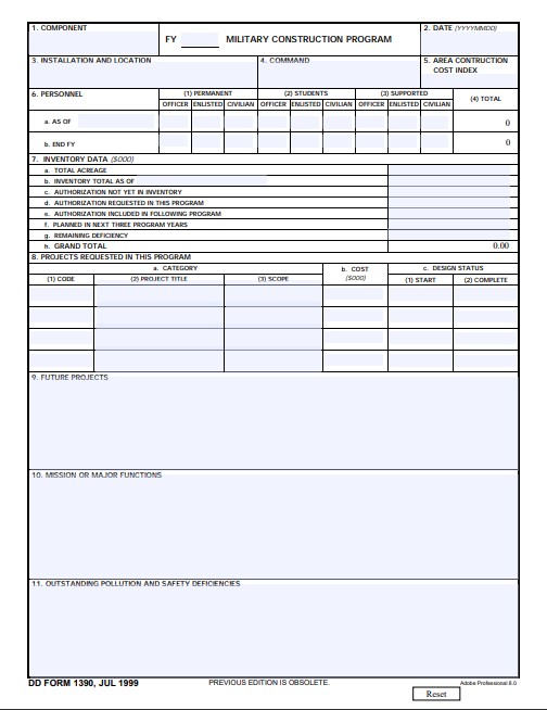 DD Form 1390 form preview