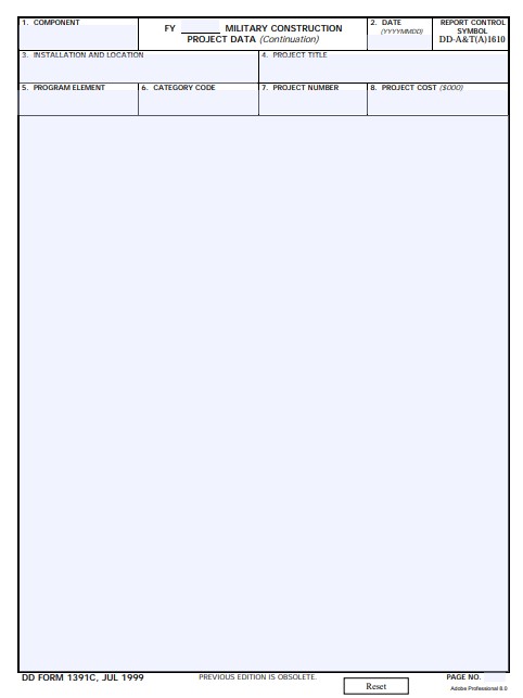 DD Form 1391C form preview