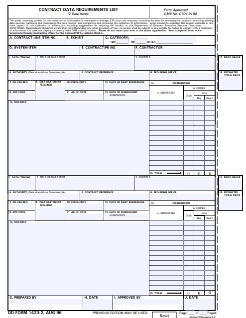 DD Form 1423-2 form preview